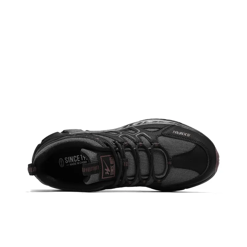Binary Cushioning, Rebound, Grip, Support, Breathable, Slip Resistant Low Top Hiking Shoes Men's Black Red Brown-4