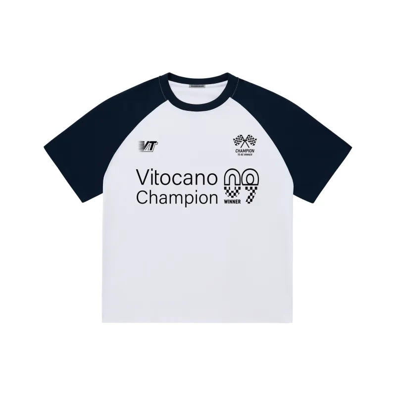 Vitocano T-Shirt Unisex White & Navy Blue-0