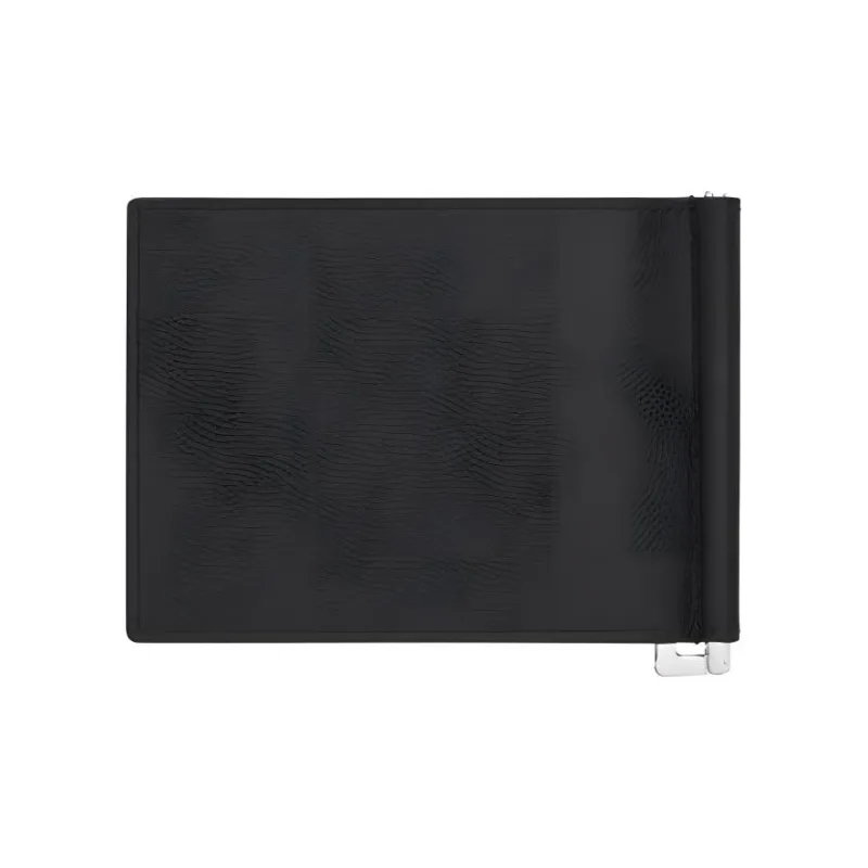 SAINT LAURENT Paris Bill Clip Wallet In Grain De Poudre Embossed Leather Black-2