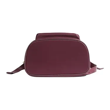 H YXIANG Cow Leather With Nylon Backpack Regular Women's Burgundy/Black-2