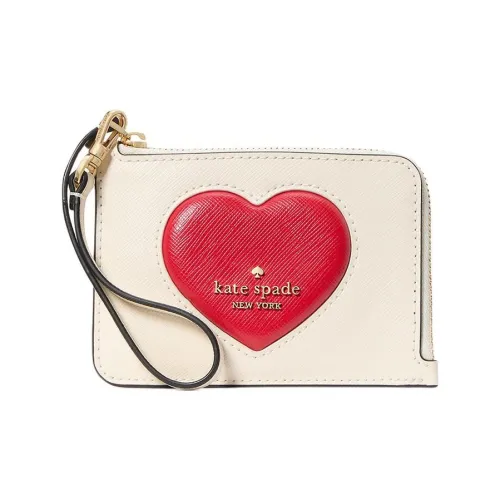 Kate Spade Cow Split Leather Wallet Coin Purse Women's White & Multicolor