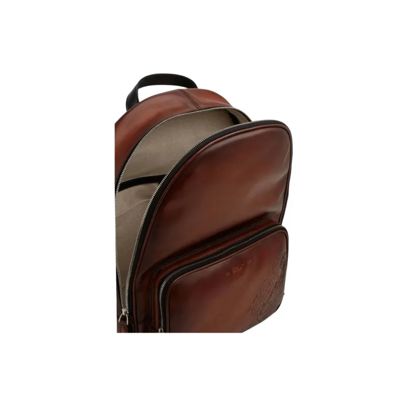 BERLUTI Leather Backpack Men's Brown-3
