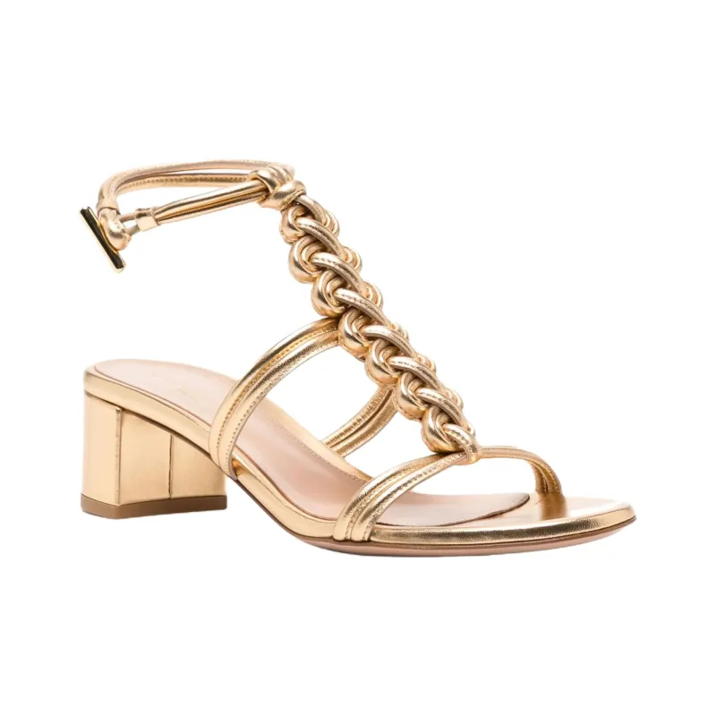 GIANVITO ROSSI Capua Roman Sandals 4.5cm Women's Gold-2