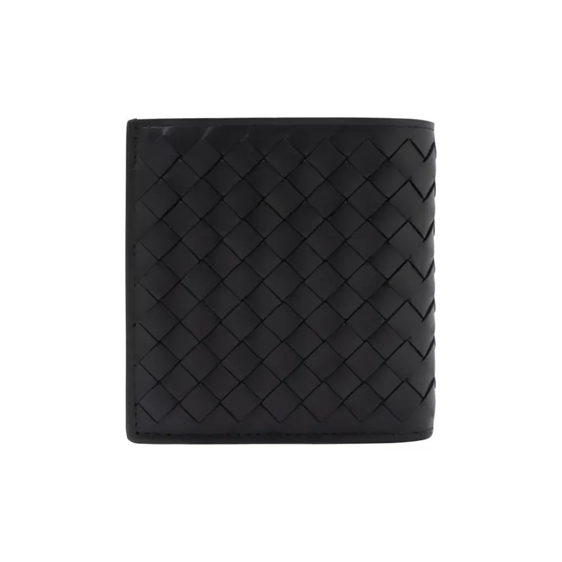 Bottega Veneta Intrecciato Cow Leather Wallet Men's Black-1