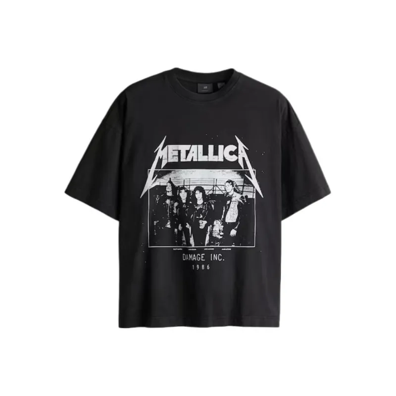H&M T Shirts Men Black-0