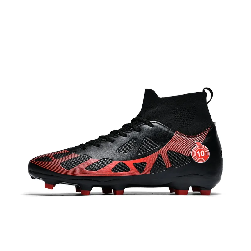 QIUTEXIONG FG Rubber Long Studs TF Rubber Broken Studs Soft Ground Firm Ground Slip Resistant Soccer Shoes Unisex-35