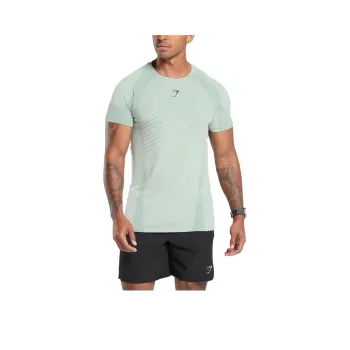GYMSHARK Apex Seamless T Shirt T Shirt Men's Cool Turquoise/Black