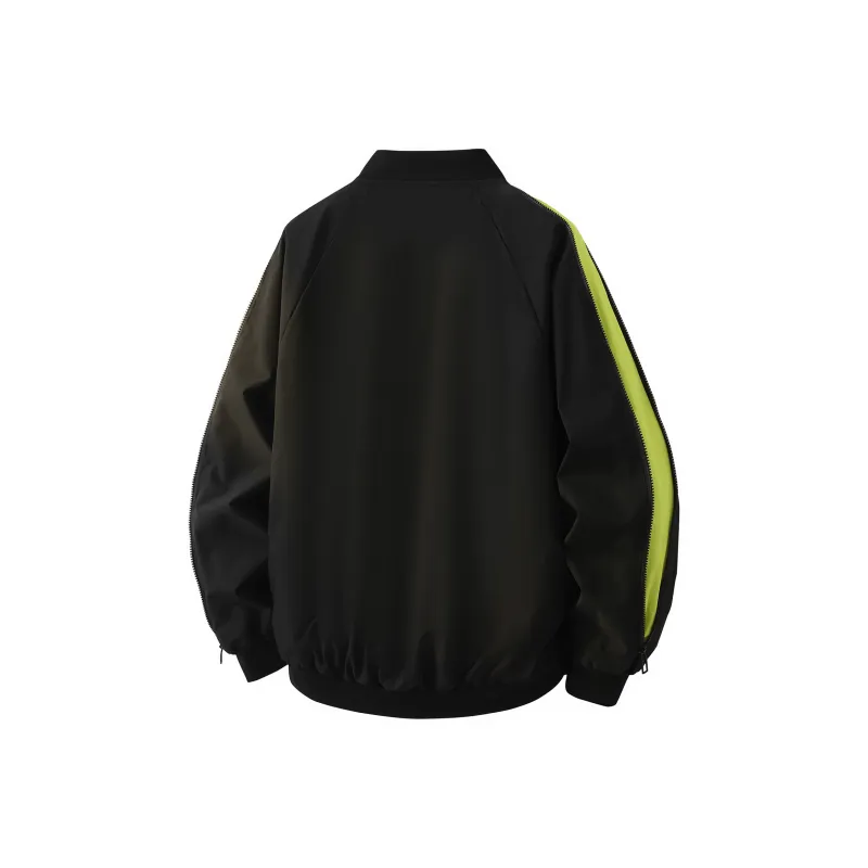 Magmode Baseball Jacket Unisex Black & Neon Green-1