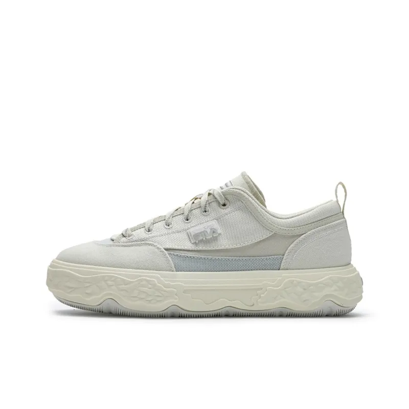 FILA ROCK Anti Slip Wear Resistant Low Top Canvas Shoes Men's Yellow Gray-0