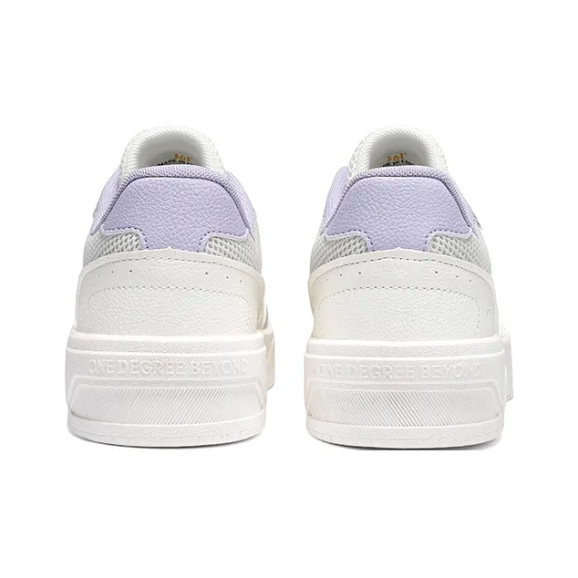 361° Slip Resistant Lightweight Breathable Low Top Skateboard Shoes Women's Feather White Chalk Purple-4