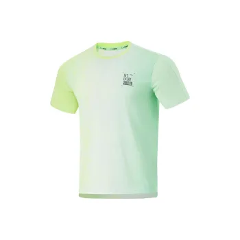 LiNing T Shirt Men's Cooling Green Fluorescent Yellow Green Full Bottom Print