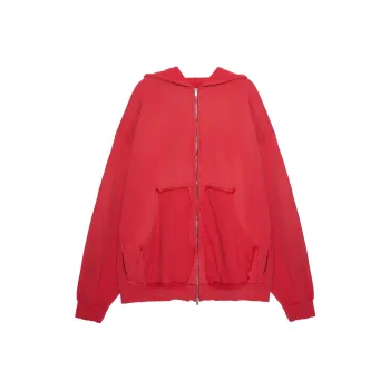 Balenciaga Tape Type Ripped Pocket Zip Up Large Fit Hoodie