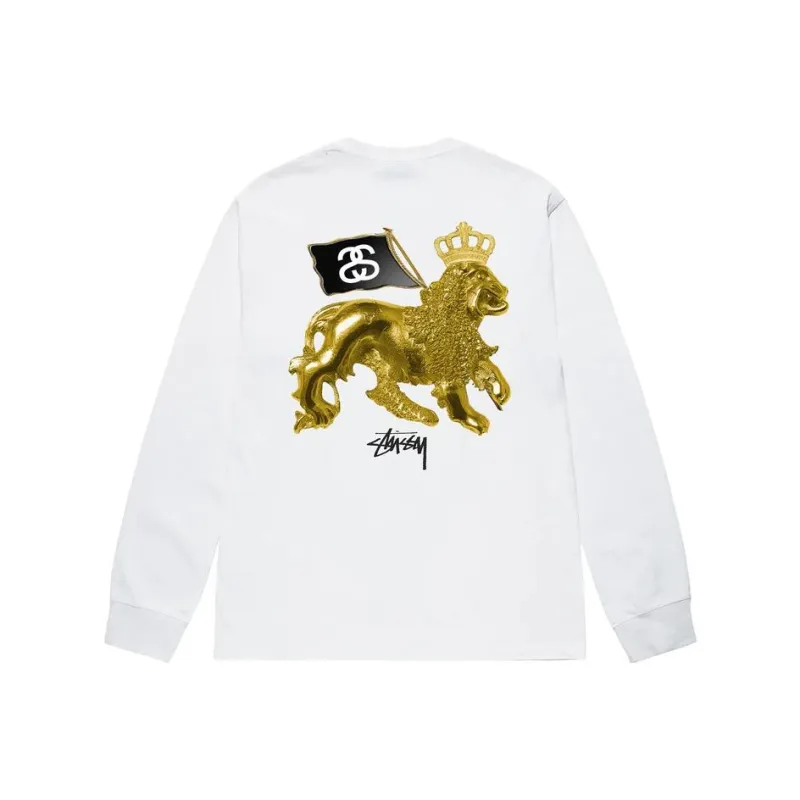 Stussy Gold Lion Long Sleeve Tee-4