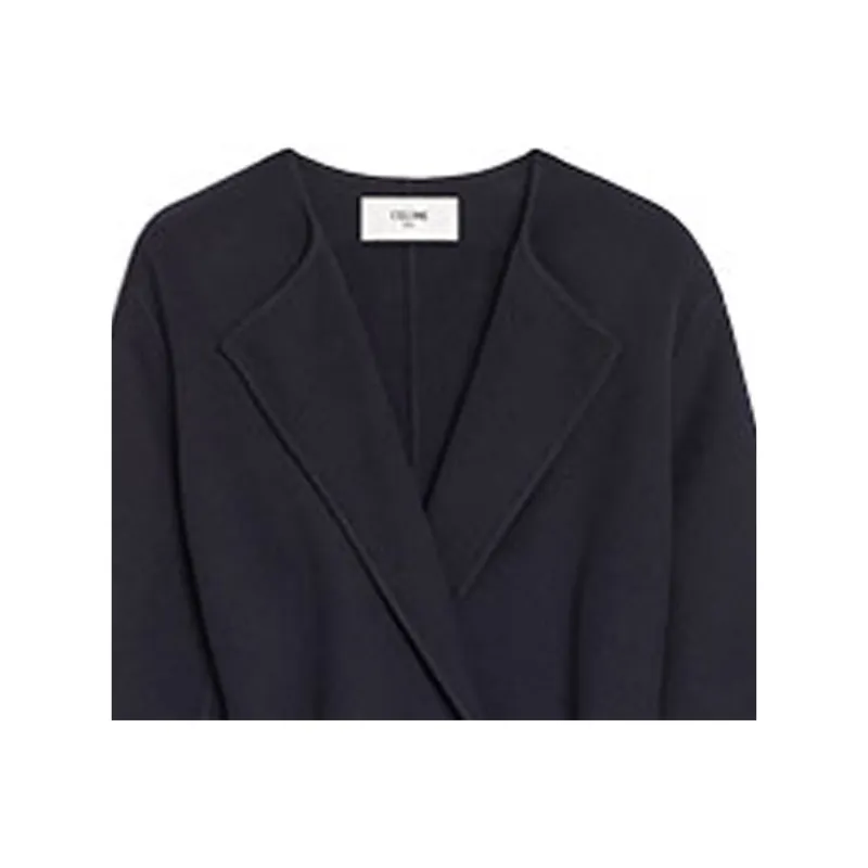 CELINE SS21 Velvet Coat Women's Midnight Black-3