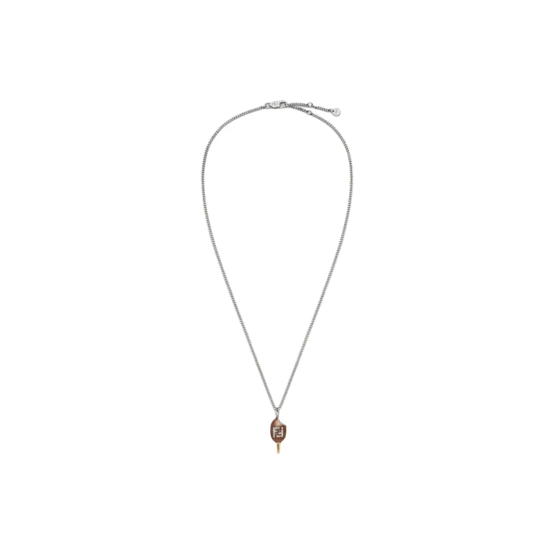 FENDI Metal Necklaces Unisex Silver-1