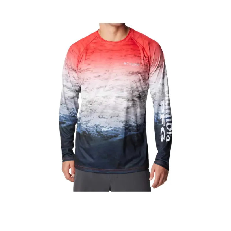 Columbia PFG Super Terminal Tackle T-Shirt Men's Red Firework-0