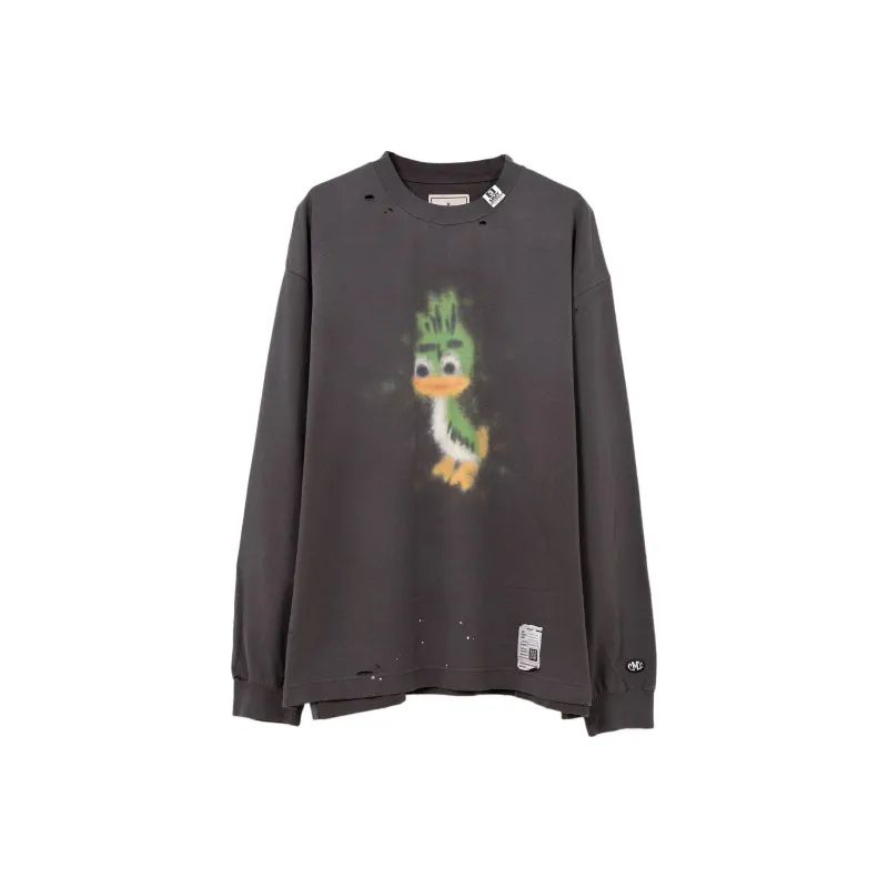 Maison Mihara Yasuhiro Leon print Distressed T shirt-0