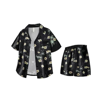 Qiao Ni Tong Pajama Set Men's Night Shadow Coconut Blossom
