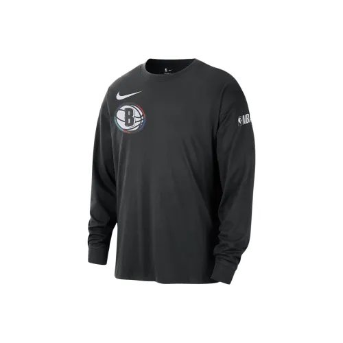 Nike Brooklyn Nets Courtside City Edition Men's Nike Nba Max90 Long Sleeve T Shirt