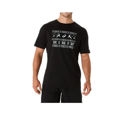 Asics UNISEX ASICS HOLIDAY SHORT SLEEVE TEE T-Shirt Unisex High-Performance Black