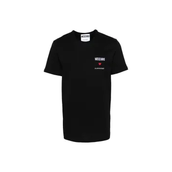 MOSCHINO Logo Embroidered Crewneck T-Shirt
