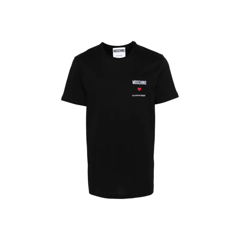 MOSCHINO Logo Embroidered Crewneck T Shirt-0