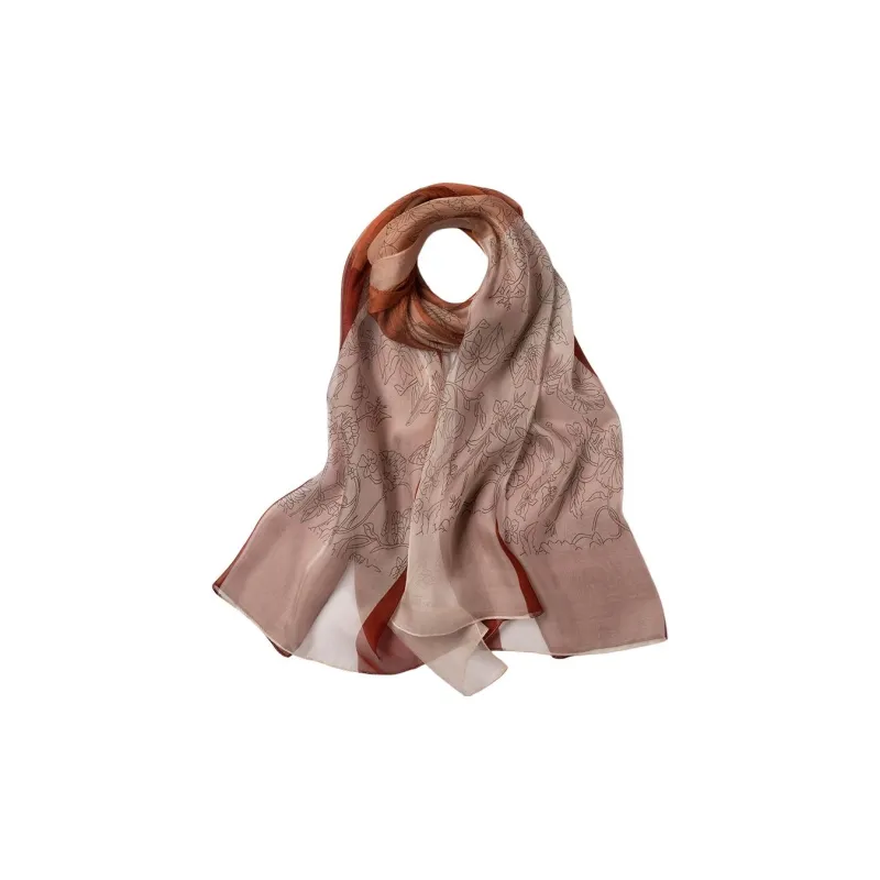 H YXIANG Silk Scarves Women's-24