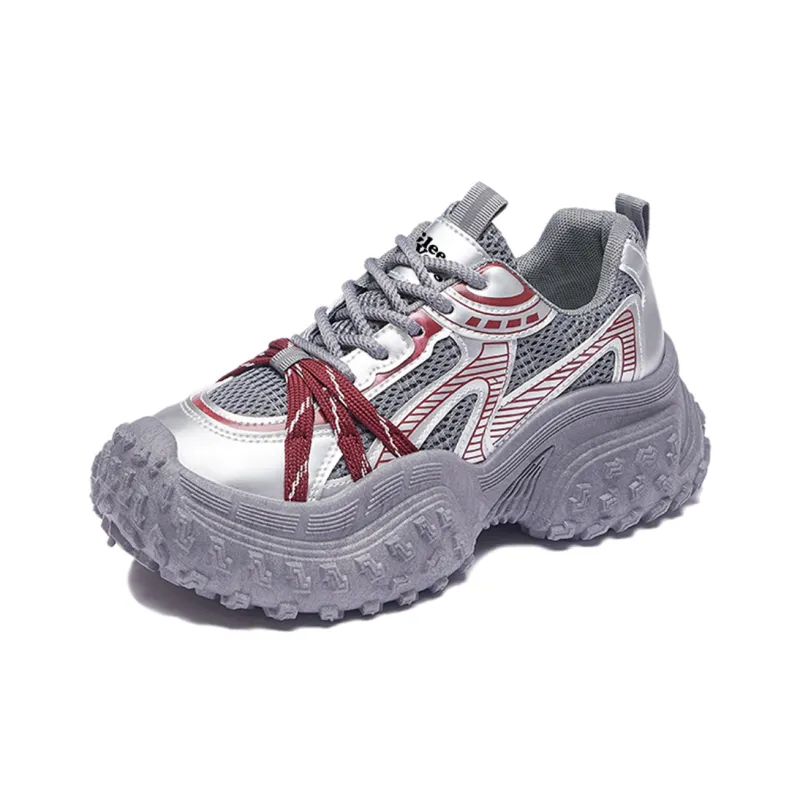 GLEE VERGE Abrasion Resistant, Breathable, Lightweight, Height Increasing Low Top Chunky Sneakers Women's-6