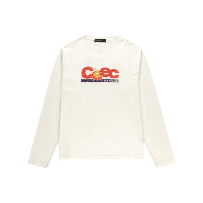 Createexploreexpandconquer Distressed effect Logo print T shirt-0