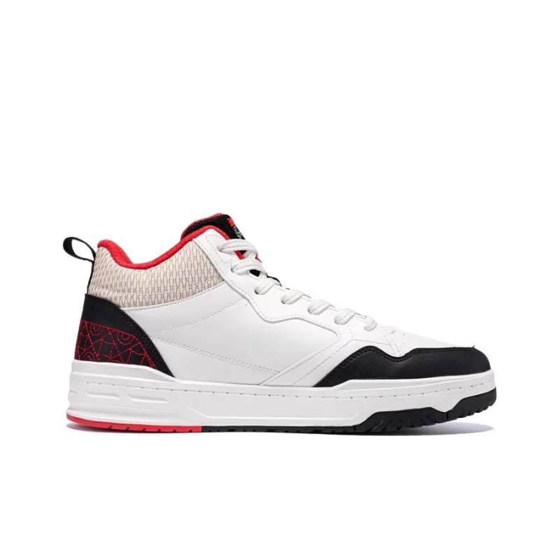 361° Wear resistant And Lightweight Mid Top Skateboard Shoes Men's White Black Red-1