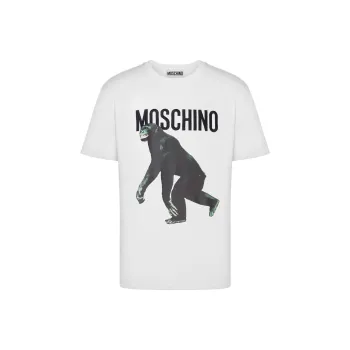 MOSCHINO Logo Printed Crewneck T Shirt