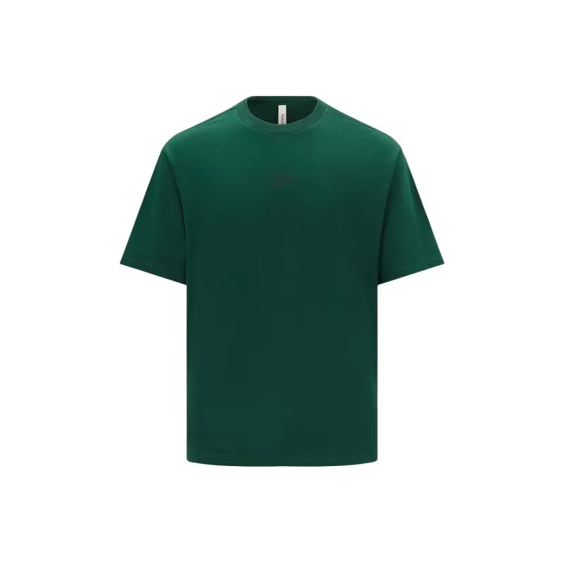 Reebok Drop Shoulder Sleeve T Shirt Unisex Dark Green-0