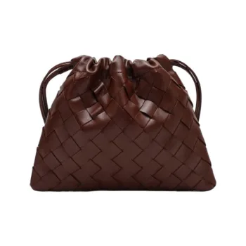 Bottega Veneta Cow Leather Shoulder Bag Small Size Women's Brown