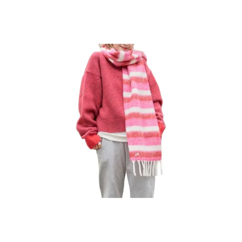 UNIQLO Knit Scarves Unisex Pink-3
