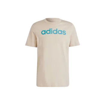 Adidas SportswearESSENTIALS SINGLE JERSEY LINEAR EMBROIDERED LOGO T-Shirt Men's Ecru