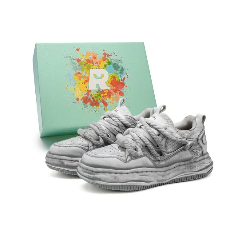 RELAXURSELF Slip Resistant, Abrasion Resistant, Lightweight, Height Increasing Low Top Skateboard Shoes Unisex-6