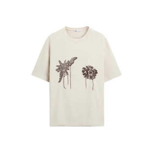 ZARA T-Shirts Men Tan