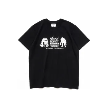 NANGA TACOMA FUJI RECORDS Collaboration BIGFOOT SURVEY PROJECT LOGO T Shirt Unisex Black