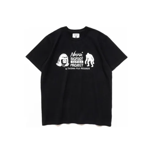 NANGA TACOMA FUJI RECORDS Collaboration BIGFOOT SURVEY PROJECT LOGO T Shirt Unisex Black