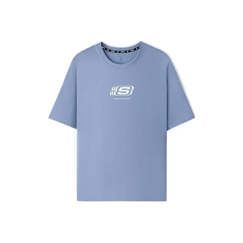 Skechers T Shirt Unisex Slate Denim Blue-0