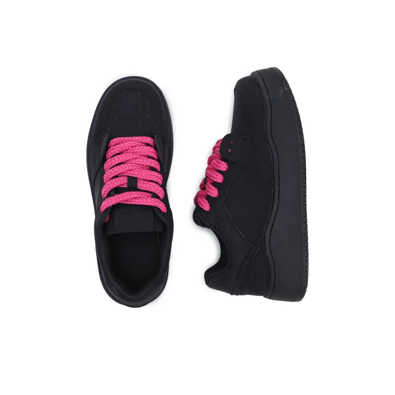 Rummaden Cushioned Slip Resistant Abrasion Resistant Breathable Low Top Skateboard Shoes Unisex Black-3