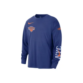 Nike New York Knicks Courtside City Edition Men's Nike Nba Max90 Long Sleeve T Shirt
