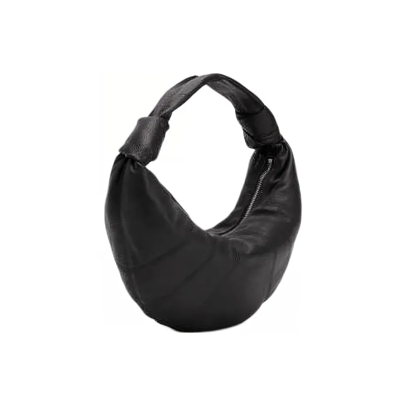 Lemaire Croissant Series Cow Leather Dumpling Bag, Croissant Bag, Shoulder Bag Mini Women's Black-1