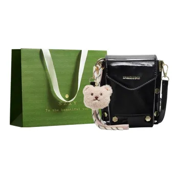 Three Ducklings PU Shoulder Bag Regular Women's Black/Pink/Ecru/Coffee