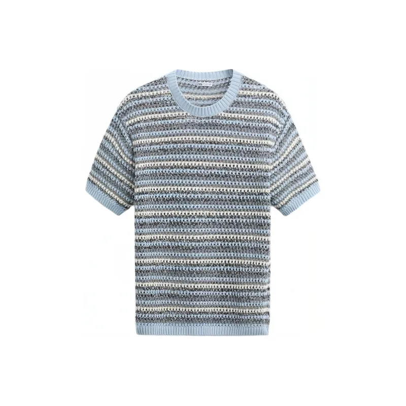ZARA T Shirts Men Blue-0