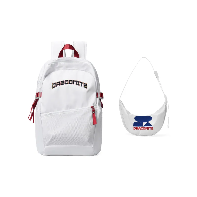 DRACONITE Polyester Student Backpack Regular Unisex White-63