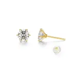 14K Gold+0.5 Carats White Moissanite Stud Earrings (1 Pair) Gold