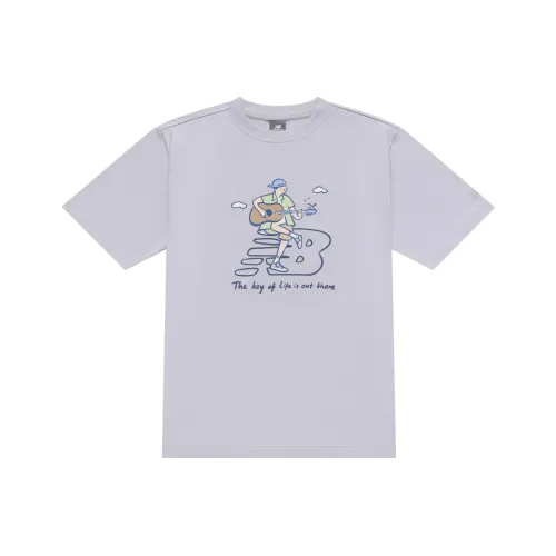 New Balance x PK SHEJISHILIANMINGKUAN Centripetal Life Illustration Series T Shirt Unisex Light Purple