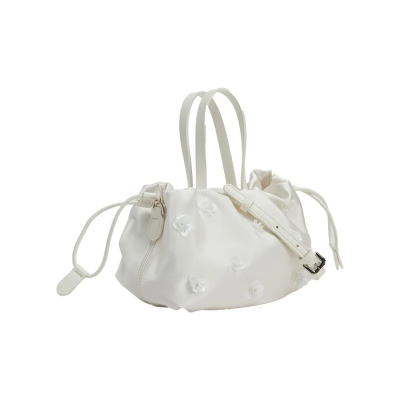 URBAN REVIVO Fabric Crossbody Bag, Handbag Trumpets Women's Black/Raw White-6