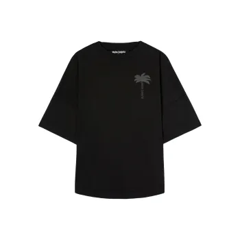 PALM ANGELS Logo Detailed Crew Neck T Shirt